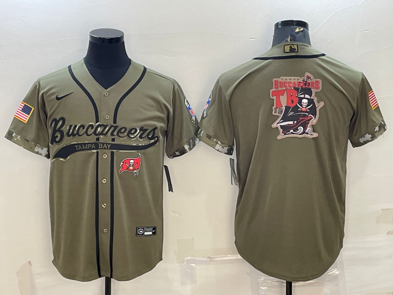 Men's Tampa Bay Buccaneers Olive 2022 Salute To Service Retired Player Limited Jersey1 football jersey product view 1