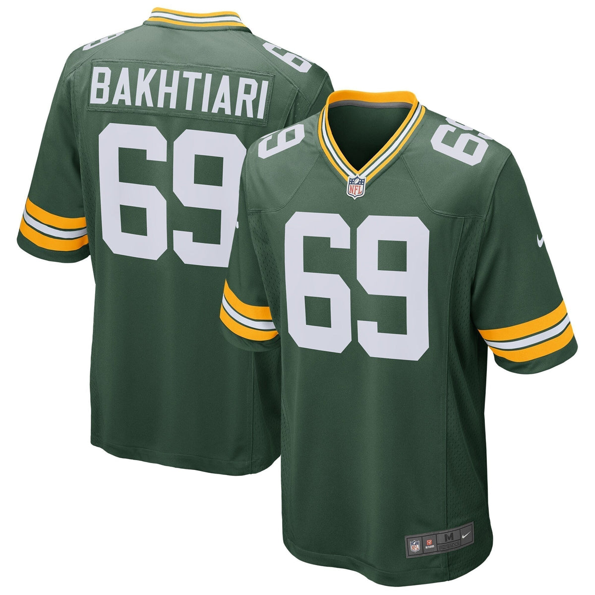 David Bakhtiari Green Bay Packers Nike Game Jersey - Green football jersey product view 1
