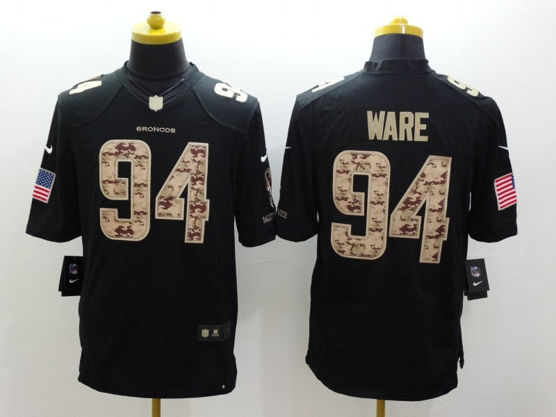 Men's Denver Broncos DeMarcus Ware #94 Black Game Jersey1 football jersey product view 1