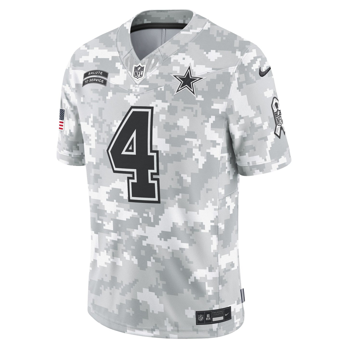Dak Prescott Dallas Cowboys Nike 2024 Salute to Service Limited Jersey - Arctic Camo football jersey product view 2