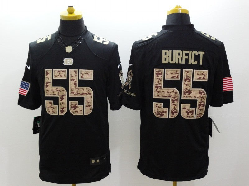 Men's Cincinnati Bengals Vontaze Burfict #55 Black Game Player Jersey2 football jersey product view 1