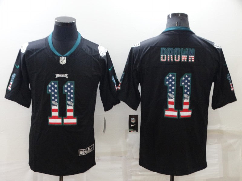 Men's Philadelphia Eagles A.J. Brown #11 Black Authentic Game Jersey1 football jersey product view 1