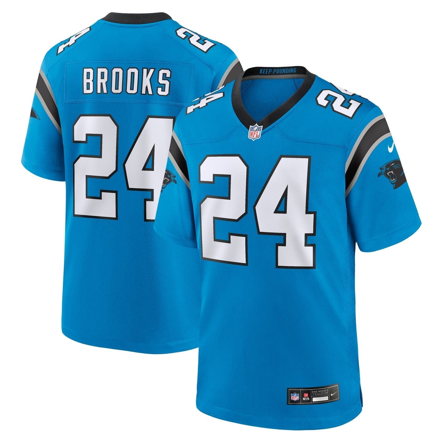Jonathon Brooks Carolina Panthers Nike 2024 NFL Draft Alternate Game Jersey - Blue football jersey product view 1