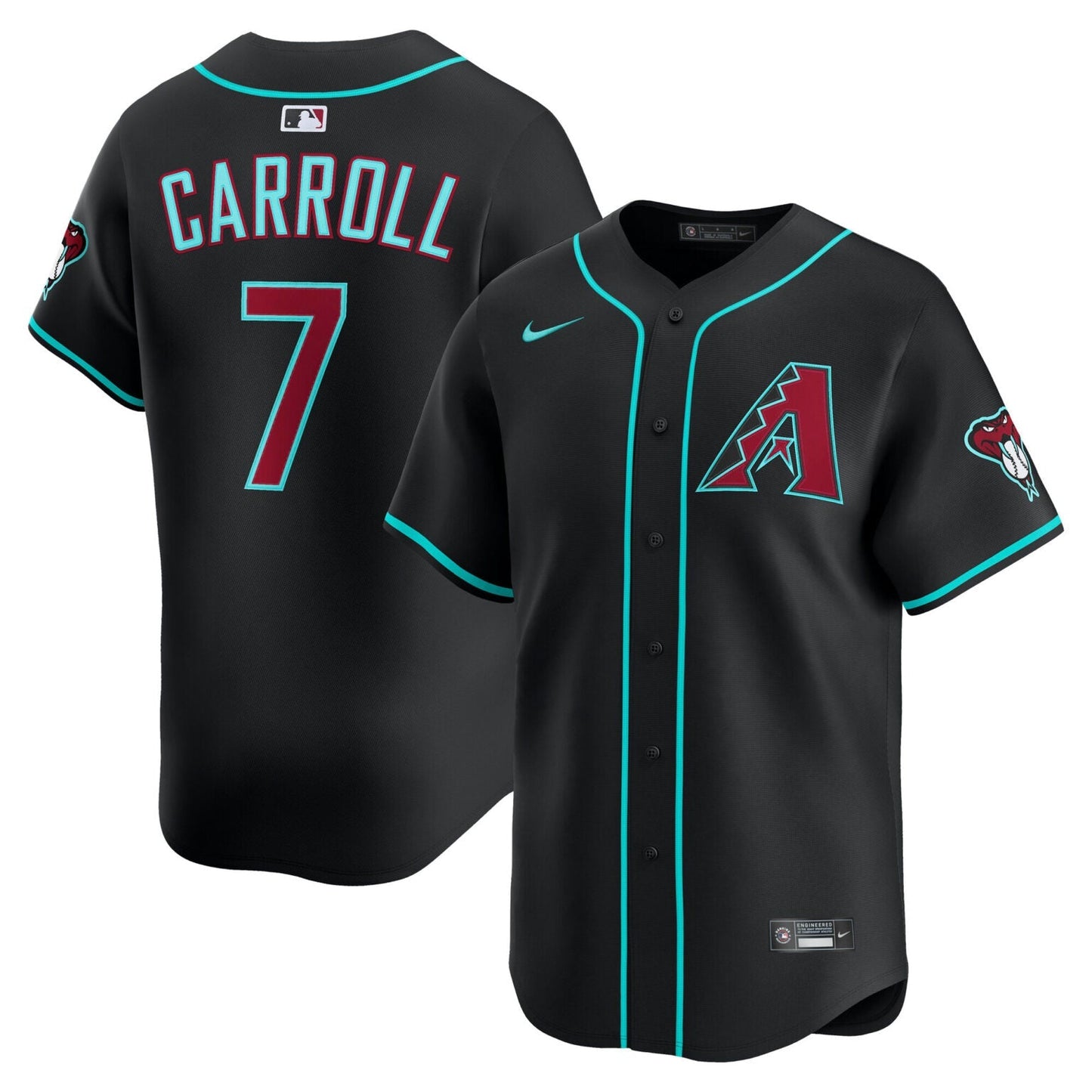 Corbin Carroll Arizona Diamondbacks Alternate Limited Jersey – Black baseball jersey product view 1