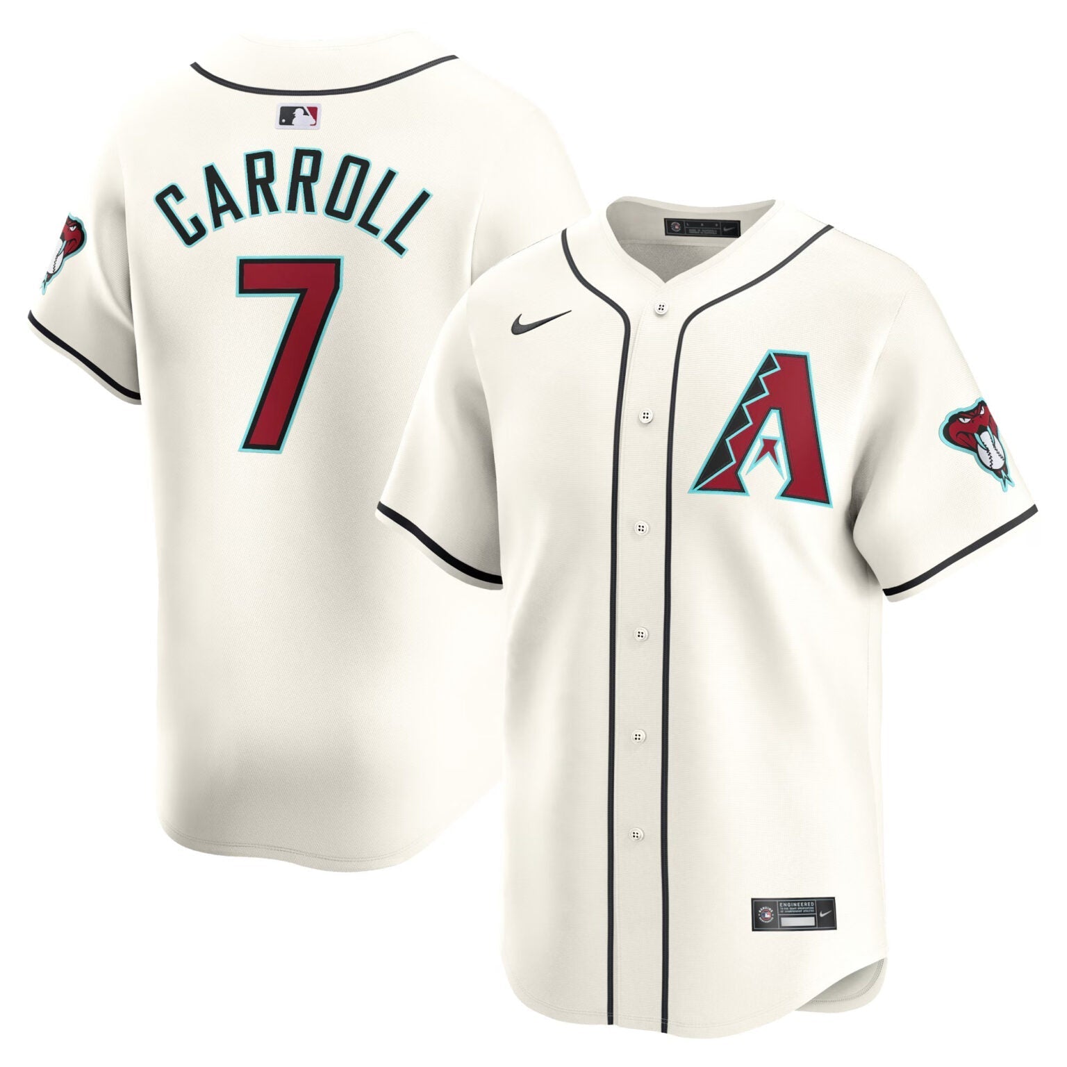 Corbin Carroll Arizona Diamondbacks Home Limited Jersey – Cream baseball jersey product view 1