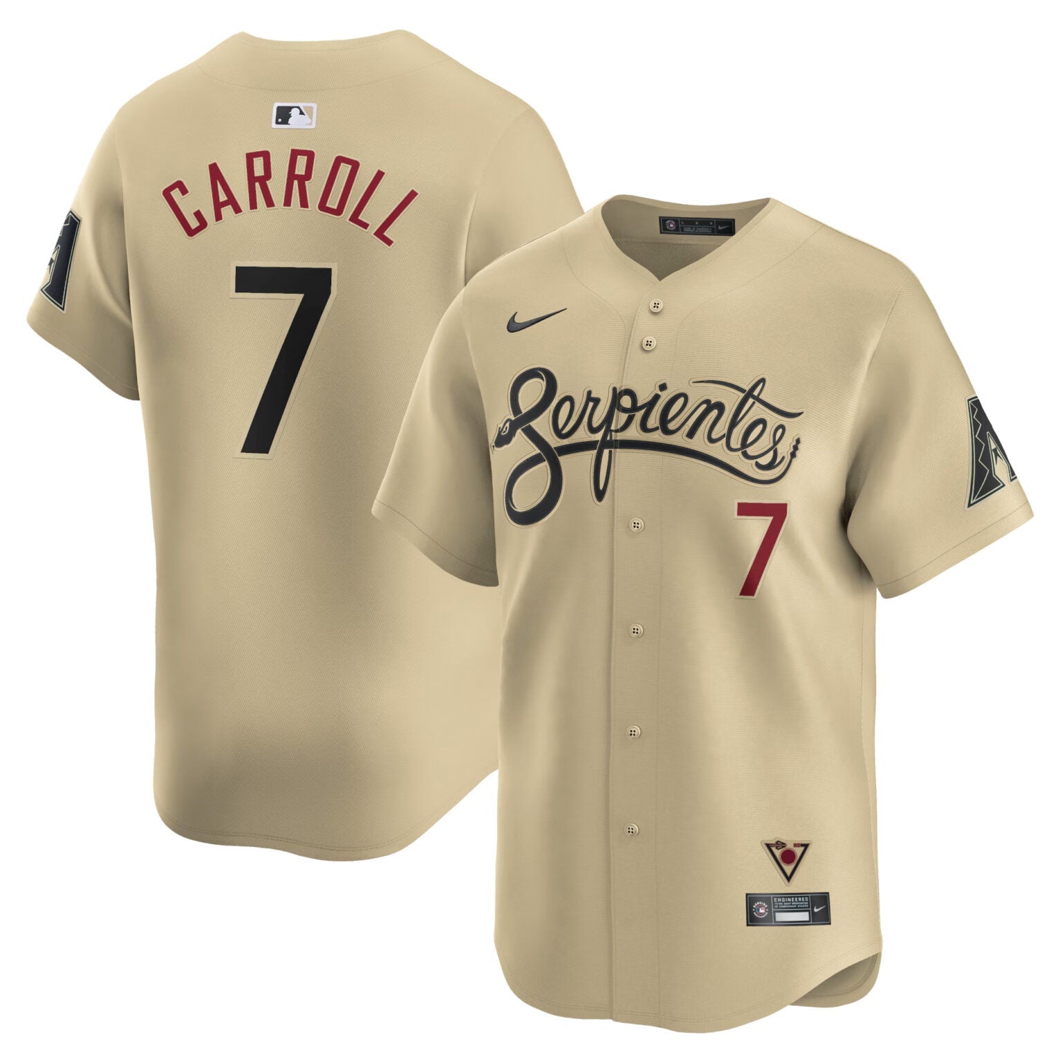 Corbin Carroll Arizona Diamondbacks City Connect Limited Jersey – Sand baseball jersey product view 1