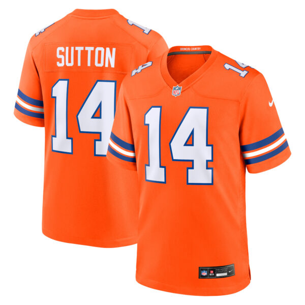 Courtland Sutton Denver Broncos Mile High Collection 1977 Throwback Jersey - Orange football jersey product view 1