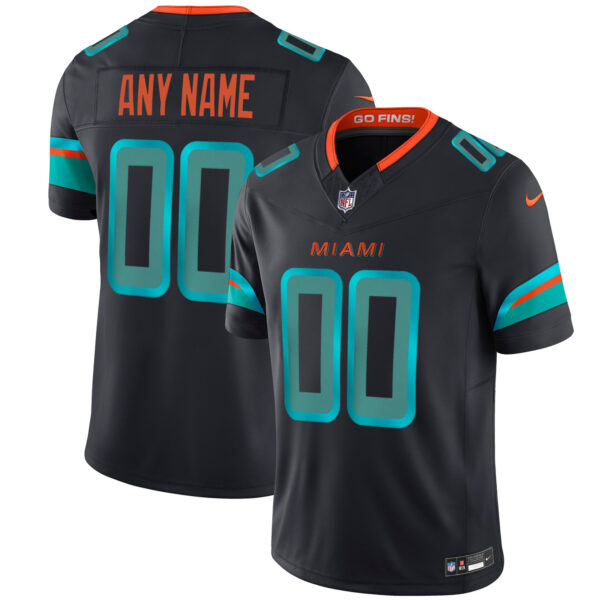 Custom Miami Dolphins 2025 Rivalries Collection Game Jersey - Pitch Blue football jersey product view 1