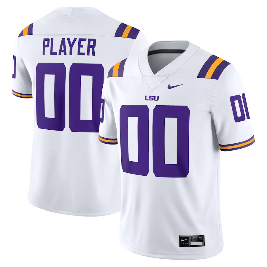 Custom LSU Tigers Jersey - White sports jersey product view 1