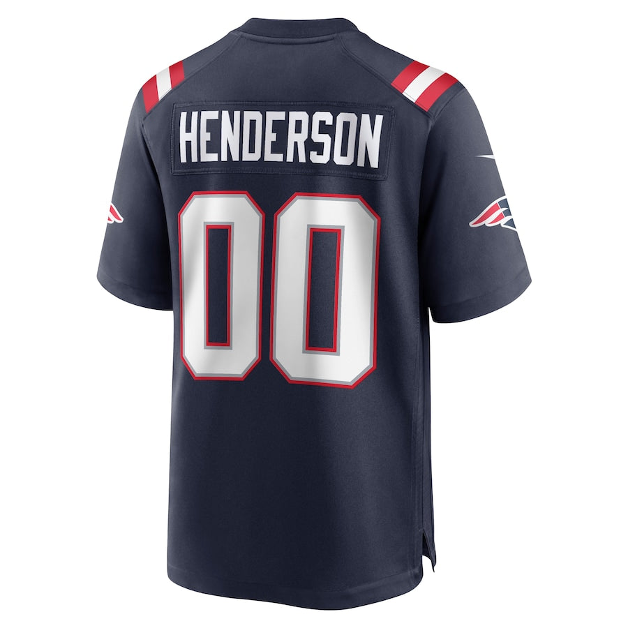 New England Patriots TreVeyon Henderson Nike Navy 2025 NFL Draft Game Jersey football jersey product view 3