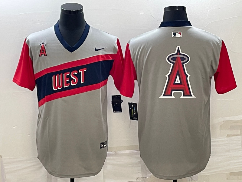 Men's Los Angeles Angels Gray Replica Player Jersey baseball jersey product view 1