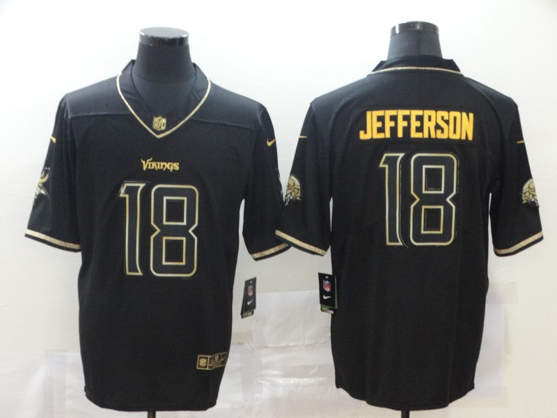 Men's Minnesota Vikings Justin Jefferson #18 Black Game Jersey1 football jersey product view 1
