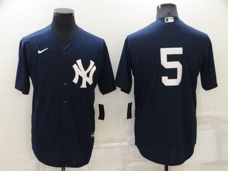 Men's New York Yankees Joe DiMaggio #5 Navy Replica Player Name Jersey1 baseball jersey product view 1