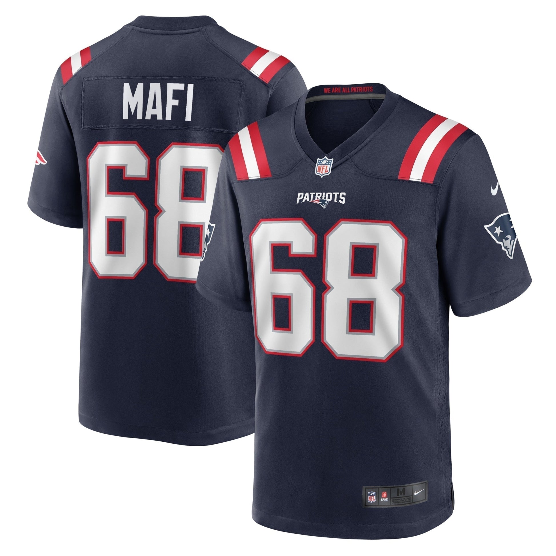 Atonio Mafi New England Patriots Nike Team Game Jersey - Navy football jersey product view 1