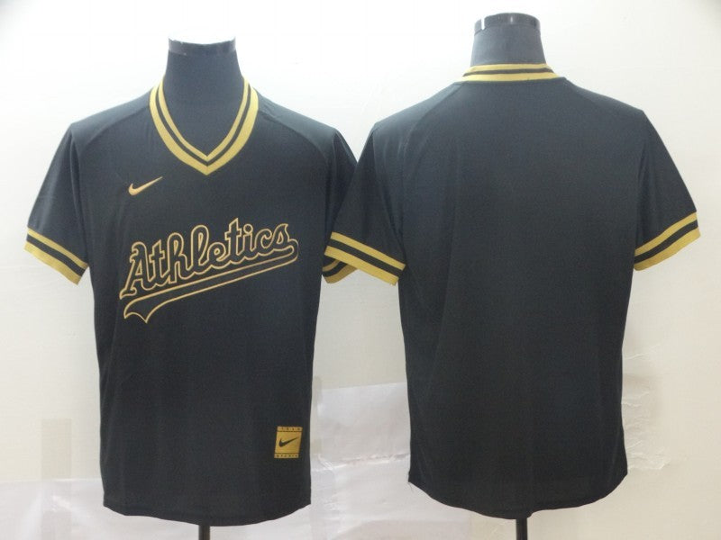 Men's Oakland Athletics Black Replica Blank Jersey baseball jersey product view 1