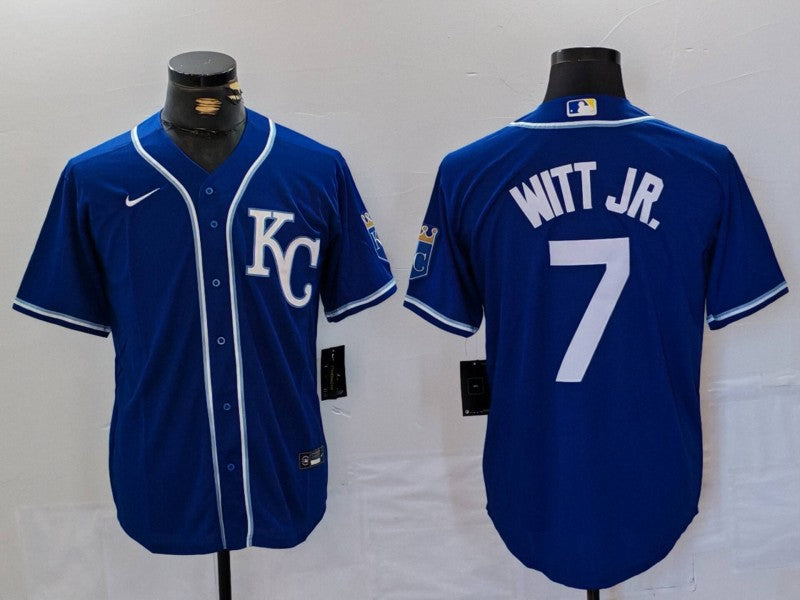 Men's Kansas City Royals Bobby Witt Jr. #7 Royal Replica Player Jersey1 baseball jersey product view 1