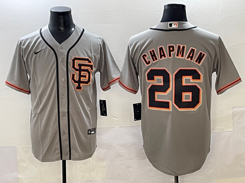 Men's San Francisco Giants Matt Chapman #26 Gray Replica Player Jersey baseball jersey product view 1