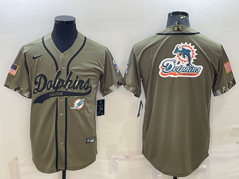 Men's Miami Dolphins Olive 2022 Salute To Service Limited Jersey1 football jersey product view 1