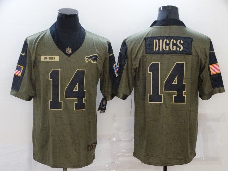 Men's Buffalo Bills Stefon Diggs #14 Brown Game Player Jersey1 football jersey product view 1