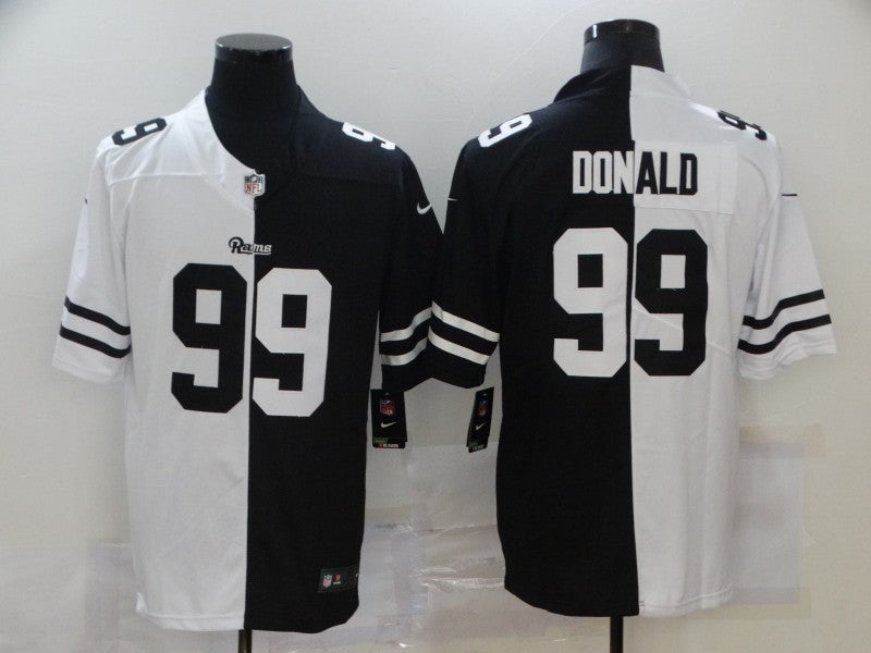 Men's Los Angeles Rams Aaron Donald #99 Black/White Game Jersey1 football jersey product view 1