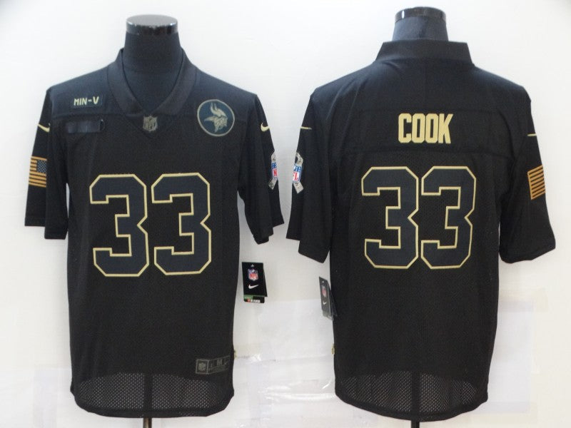 Men's Minnesota Vikings Dalvin Cook #33 Black Player Game Jersey1 football jersey product view 1
