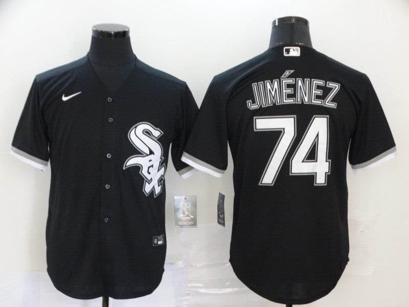 Men's Chicago White Sox Eloy Jimenez #74 Black Replica Baseball Jersey1 baseball jersey product view 1