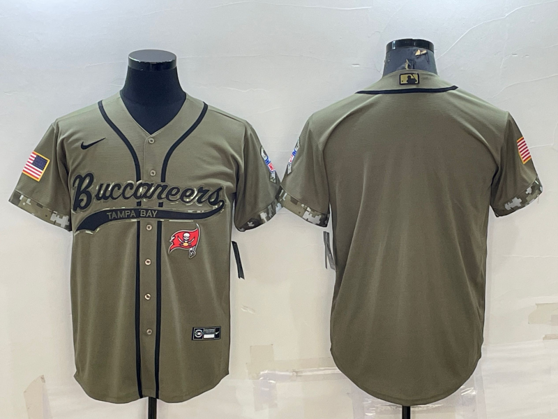 Men's Tampa Bay Buccaneers Olive 2022 Salute To Service Retired Player Limited Blank Jersey1 football jersey product view 1