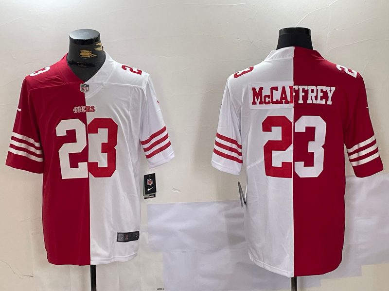 Men's San Francisco 49ers Christian McCaffrey #23 Scarlet/White Player Game Jersey1 football jersey product view 1