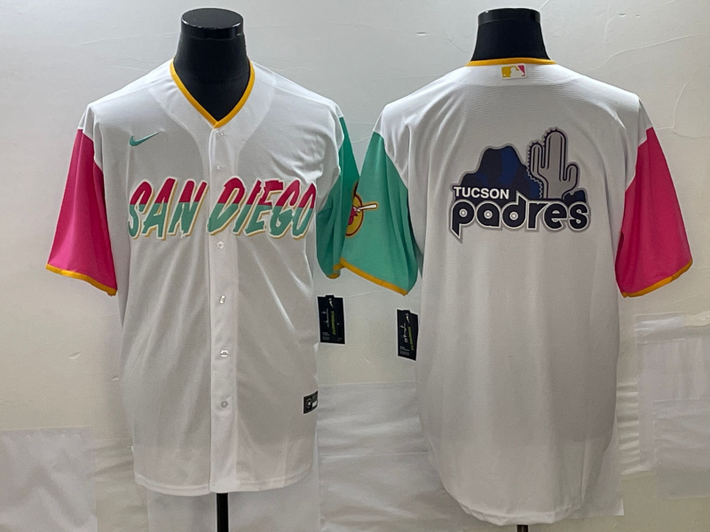 Men's San Diego Padres White City Connect Replica Team Jersey baseball jersey product view 1