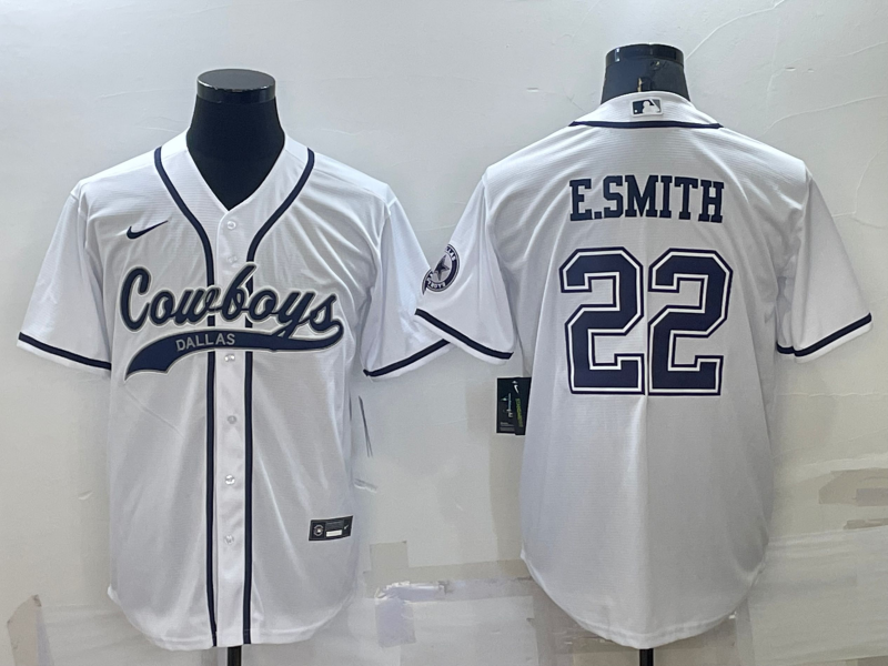 Men's Dallas Cowboys Emmitt Smith #22 White Game Jersey1 Joint Edition football jersey product view 1