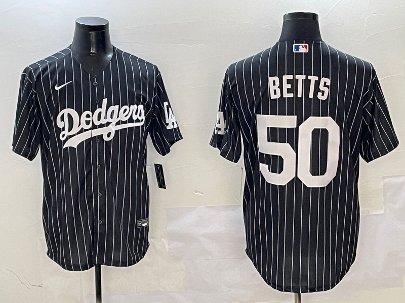 Men's Los Angeles Dodgers Mookie Betts #50 Black Alternate Limited Player Jersey1 baseball jersey product view 1