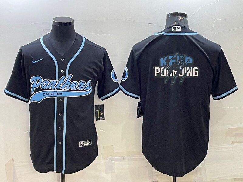 Men's Carolina Panthers Black Game Jersey1 football jersey product view 1