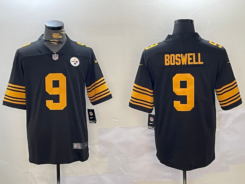 Men's Pittsburgh Steelers Chris Boswell #9 Black Game Player Jersey1 football jersey product view 1