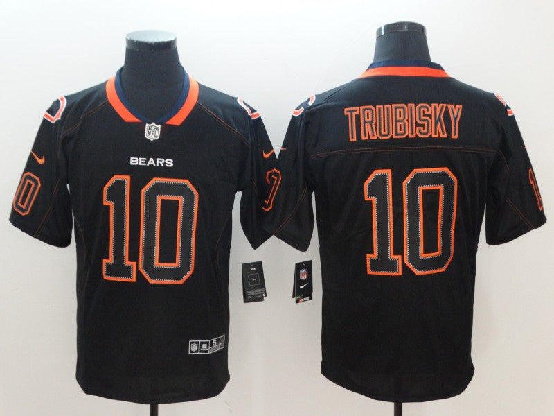Men's Chicago Bears #10 Mitch Trubisky Black Team Game Jersey1 football jersey product view 1