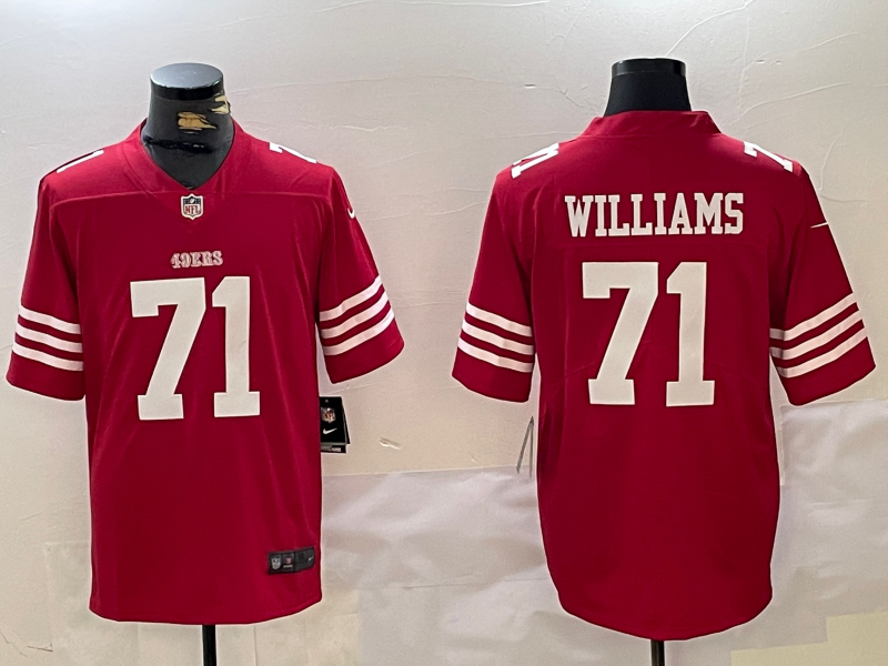 Men's San Francisco 49ers Trent Williams #71 Scarlet Game Player Jersey1 football jersey product view 1
