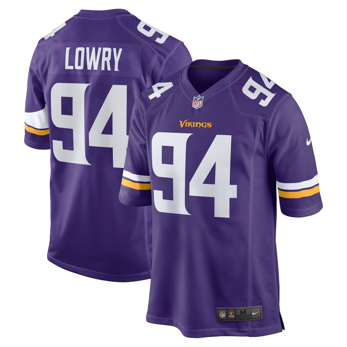 Dean Lowry Minnesota Vikings Nike Game Jersey - Purple football jersey product view 1