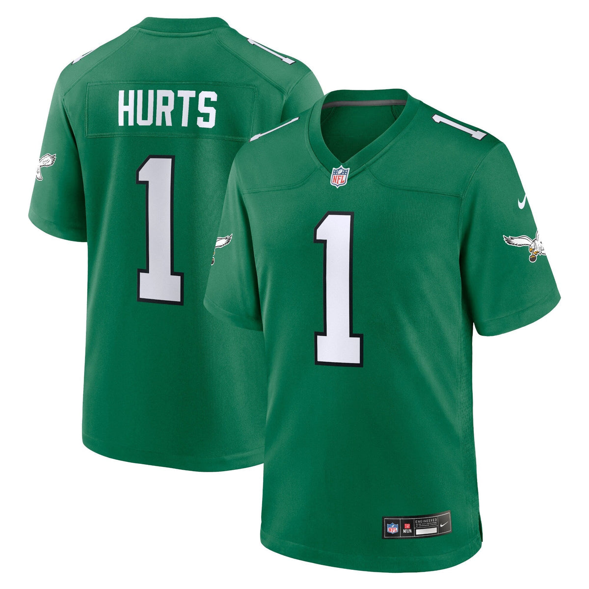 Jalen Hurts Philadelphia Eagles Nike Alternate Game Jersey - Kelly Green football jersey product view 1