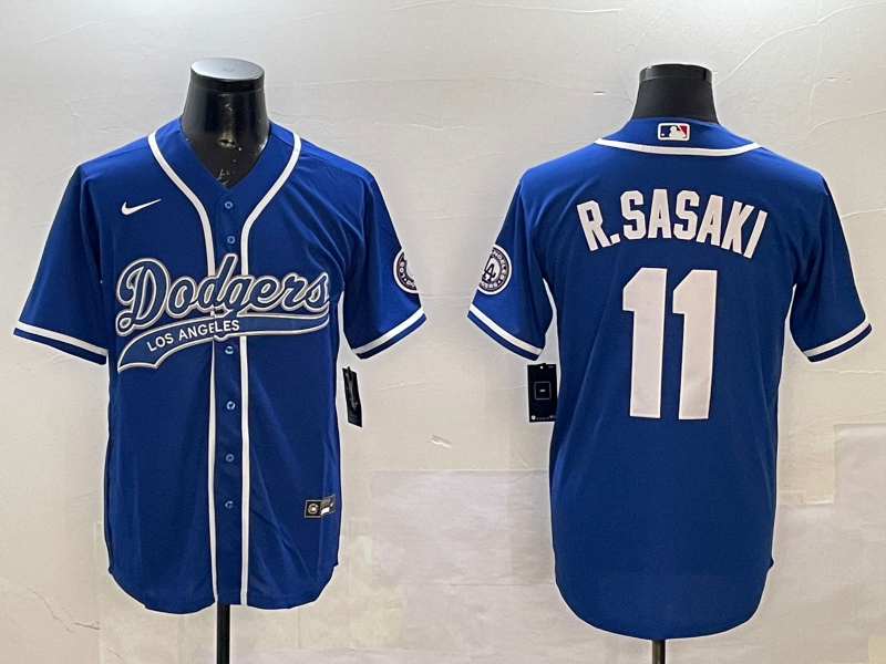 Men's Los Angeles Dodgers Roki Sasaki #11 Royal Player Jersey1 baseball jersey product view 1
