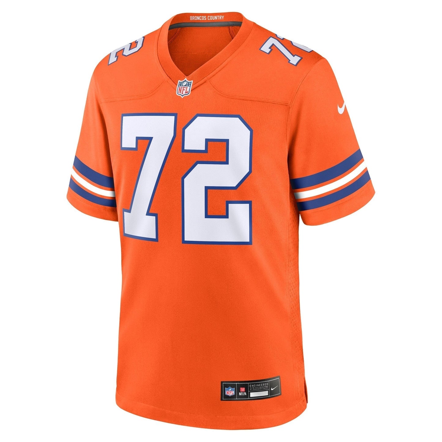 Garrett Bolles Denver Broncos Nike Mile High Collection 1977 Throwback Game Jersey - Orange football jersey product view 2