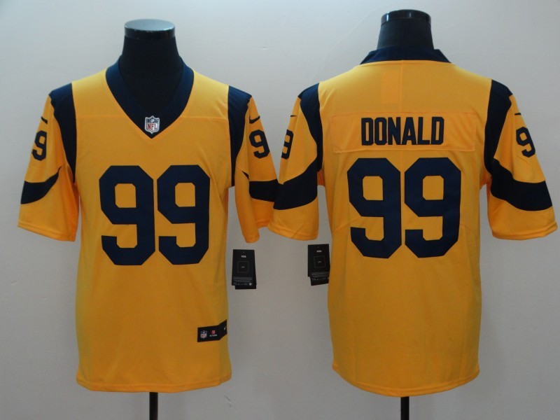 Men's Los Angeles Rams Aaron Donald #99 Yellow Game Jersey1 football jersey product view 1