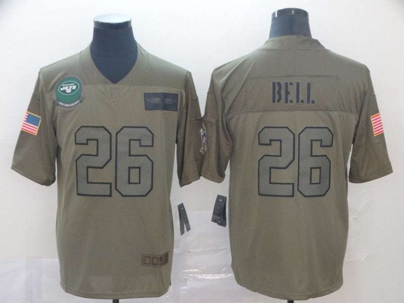 Men's New York Jets Le'Veon Bell #26 Brown Game Jersey1 football jersey product view 1