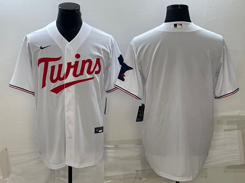 Men's Minnesota Twins White Home Replica Team Blank Jersey1 baseball jersey product view 1