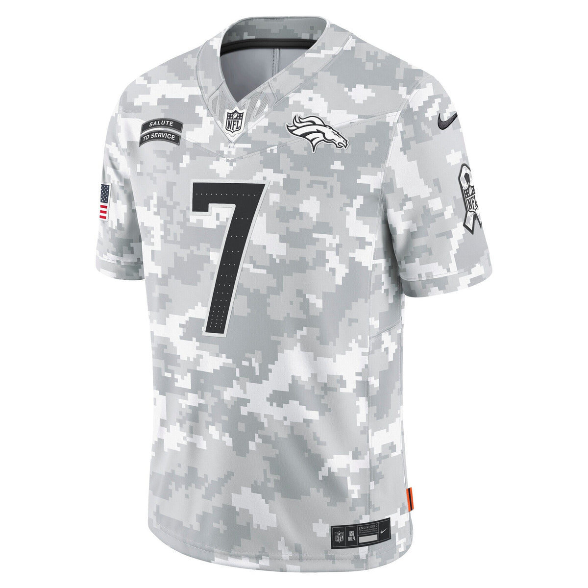 John Elway Denver Broncos Nike 2024 Salute to Service Retired Limited Jersey - Arctic Camo football jersey product view 2