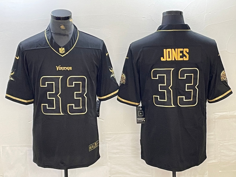 Men's Minnesota Vikings Aaron Jones #33 Black Player Game Jersey1 football jersey product view 1