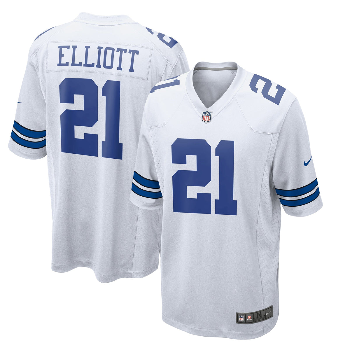 Ezekiel Elliott Dallas Cowboys Nike Team Game Jersey - White football jersey product view 1