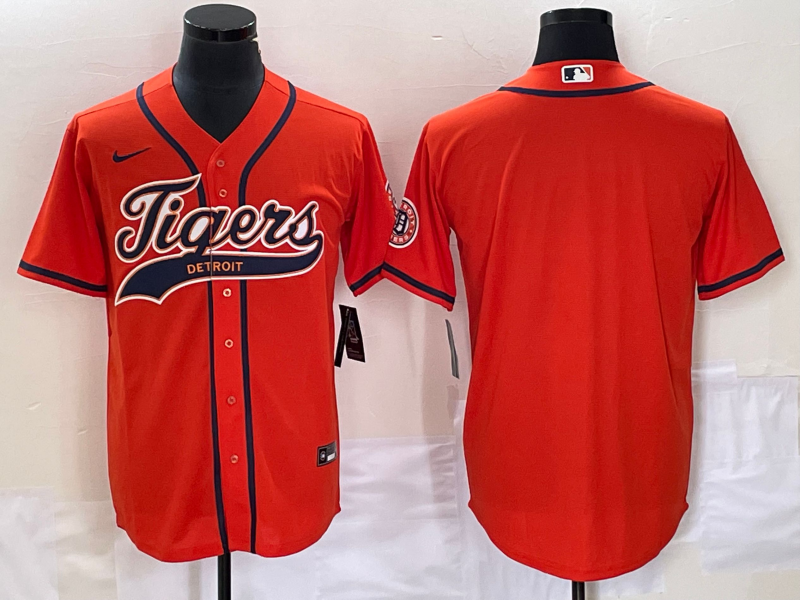 Men's Detroit Tigers Orange Blank Replica Jersey Joint Edition baseball jersey product view 1
