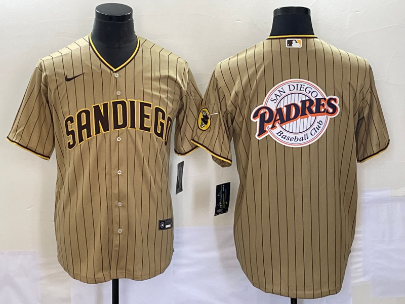 Men's San Diego Padres Tan Alternate Replica Player Jersey1 baseball jersey product view 1