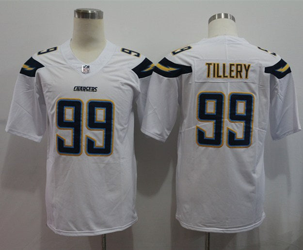 Men's Los Angeles Chargers Jerry Tillery #99 White Game Jersey1 football jersey product view 1