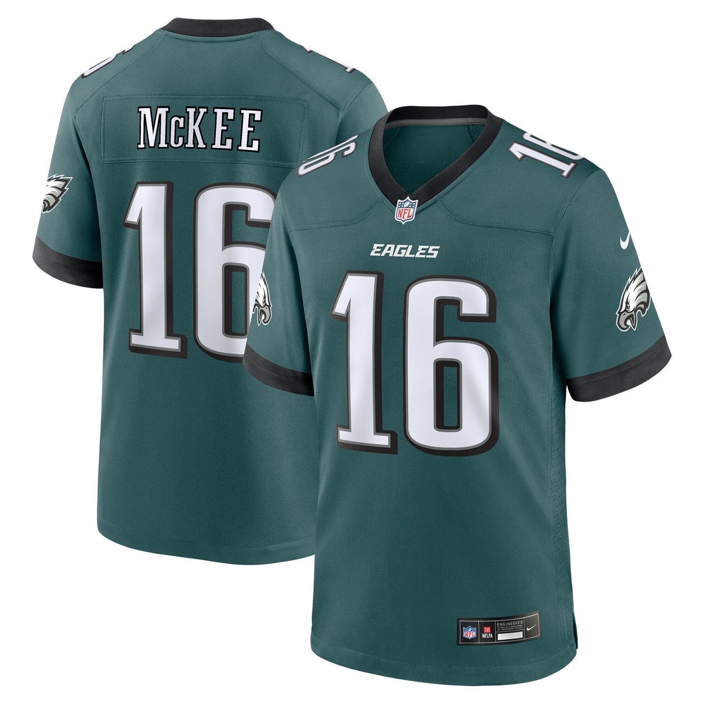 Tanner McKee Philadelphia Eagles Nike Team Game Jersey - Midnight Green football jersey product view 1