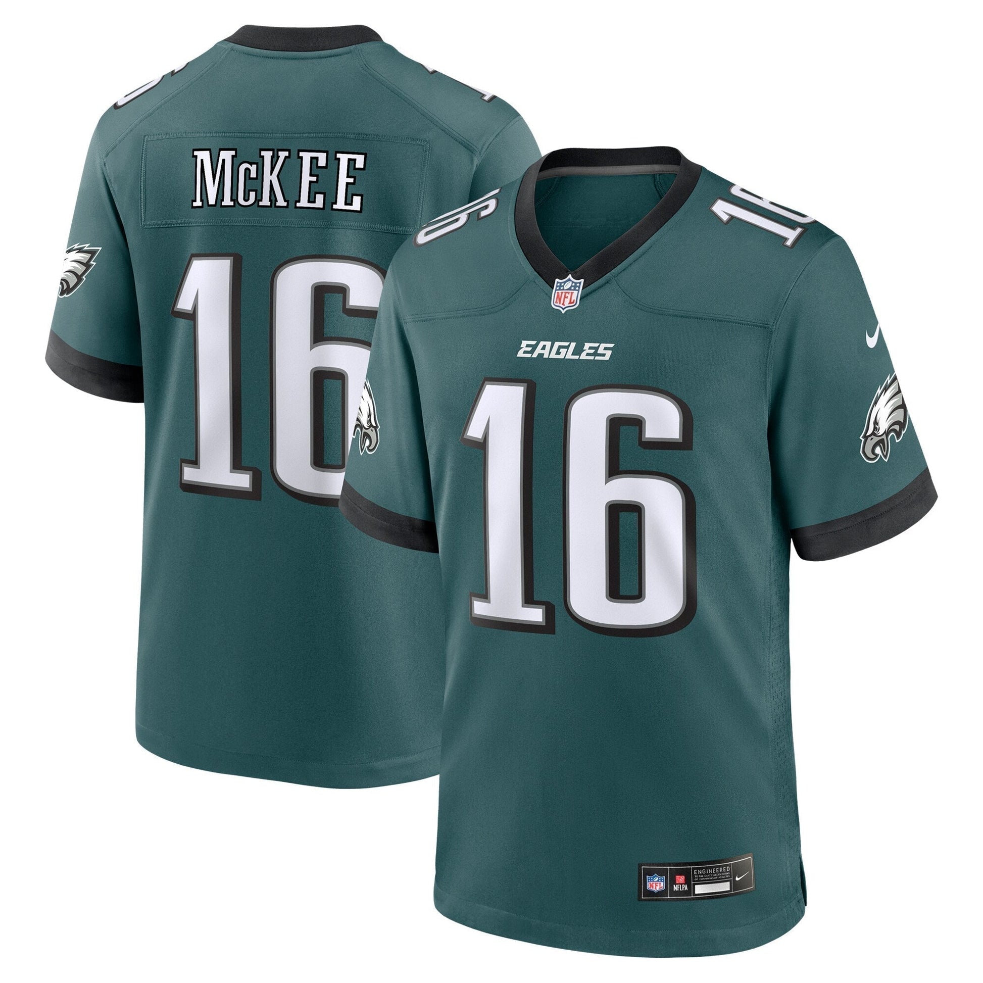 Tanner McKee Philadelphia Eagles Nike Team Game Jersey - Midnight Green football jersey product view 1